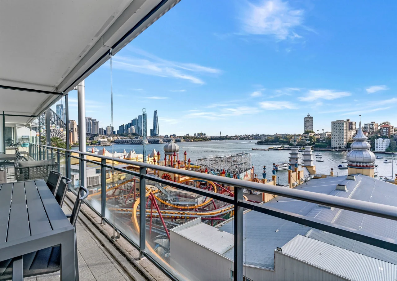 Harbour view from the balcony of Evident Valuations’ Milsons Point office